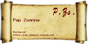Pap Zsanna névjegykártya